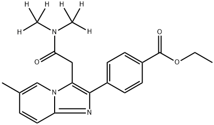 Zolpidem Phenyl-4-carboxylic Acid Ethyl Ester-d6 Structural
