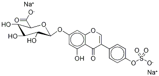 Genistein 7-β-D-Glucuronide 4’-Sulfate Disodium Salt Structural