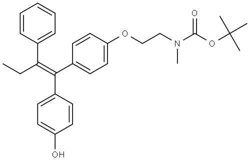 N-Boc-N-desmethyl-4-hydroxy Tamoxifen (E/Z Mixture) Structural