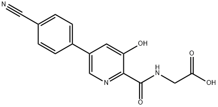 Glycine, N-[[5-(4-cyanophenyl)-3-hydroxy-2-pyridinyl]carbonyl]- Structural