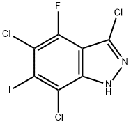 3,5,7-TRICHLORO-4-FLUORO-6-IODO 1H-INDAZOLE