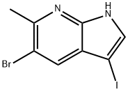 5-BROMO-3-IODO-6-METHYL-7-AZAINDOLE Structural