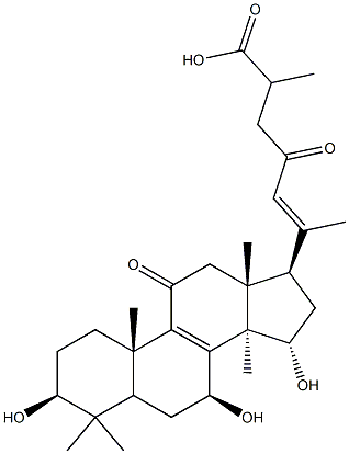 (20E)-3β,7β,15α-Trihydroxy-11,23-dioxo-5α-lanosta-8,20(22)-dien-26-oic acid Structural