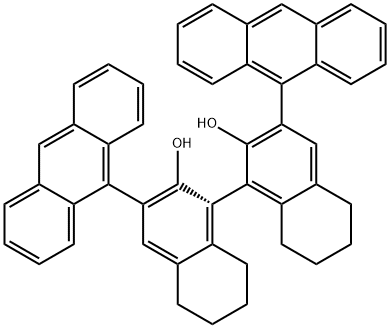 R-3,3'-di-9-anthracenyl-5,5',6,6',7,7',8,8'-octahydro-[1,1'-Binaphthalene]-2,2'-diol Structural