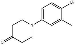 1-(4-bromo-3-methylphenyl)piperidin-4-one Structural