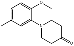 1-(2-methoxy-5-methylphenyl)piperidin-4-one Structural