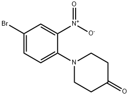 1-(4-bromo-2-nitrophenyl)piperidin-4-one Structural