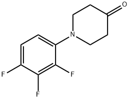 1-(2,3,4-trifluorophenyl)piperidin-4-one Structural