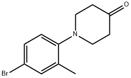 1-(4-bromo-2-methylphenyl)piperidin-4-one Structural