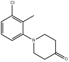 1-(3-chloro-2-methylphenyl)piperidin-4-one Structural