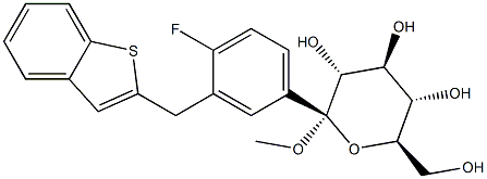 Methyl 1-C-[3-(benzo[b]thien-2-ylMethyl)-4-fluorophenyl]- Structural