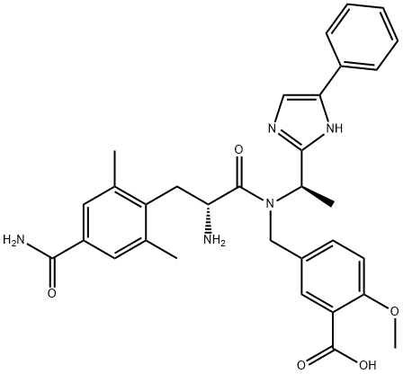 5-(((R)-2-aMino-3-(4-carbaMoyl-2,6-diMethylphenyl)-N-((R)-1-(4-phenyl-1H-iMidazol-2-yl)ethyl)propanaMido)Methyl)-2-Methoxybenzoic acid