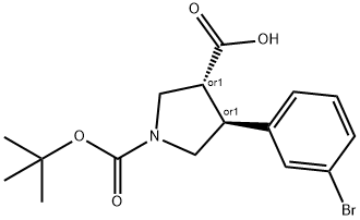 Boc-(+/-)-trans-4-(3-broMo-phenyl)-pyrrolidine-3-carboxylic acid Structural