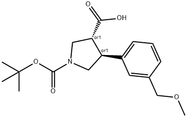 Boc-(+/-)-trans-4-(3-MethoxyMethyl-phenyl)-pyrrolidine-3-carboxylic acid Structural