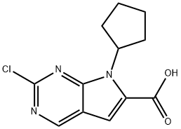 2-chloro-7-cyclopentyl-7H-pyrrolo[2,3-d]pyriMidine-6-carboxylic acid Structural