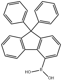 9,9-diphenyl-9H-fluoreN-4-ylboronicacid Structural