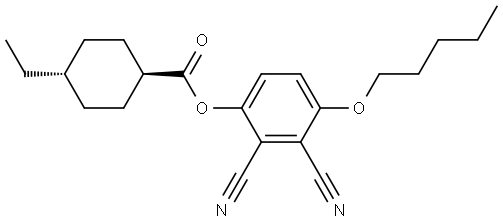 trans-4-Ethylcyclohexanecarboxylic acid 2,3-dicyano-4-(pentyloxy)phenyl ester Structural