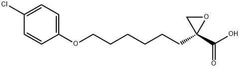 Oxiranecarboxylic acid, 2-[6-(4-chlorophenoxy)hexyl]-, (R)- Structural