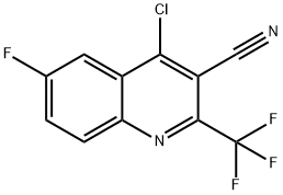 4-Chloro-6-fluoro-2-trifluoromethyl-quinoline-3-carbonitrile Structural