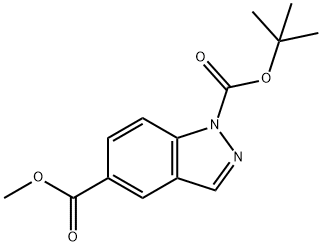 Indazole-1,5-dicarboxylic acid 1-tert-butyl ester 5-Methyl ester Structural