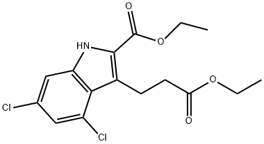 ethyl 4,6-dichloro-3-(3-ethoxy-3-oxopropyl)-1H-indole-2-carboxylate Structural