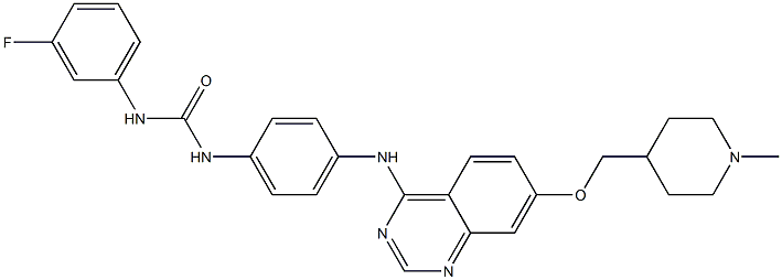 Urea, N-(3-fluorophenyl)-N'-[4-[[7-[(1-Methyl-4-piperidinyl)Methoxy]-4-quinazolinyl]aMino]phenyl]- Structural