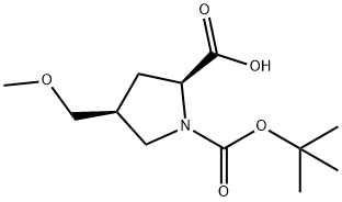 (2S,4S)-1-(tert-butoxycarbonyl)-4-(MethoxyMethyl)pyrrolidine-2-carboxylic acid Structural