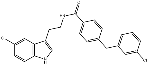 BenzaMide, N-[2-(5-chloro-1H-indol-3-yl)ethyl]-4-[(3-chlorophenyl)Methyl]- Structural