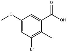Benzoic acid, 3-broMo-5-Methoxy-2-Methyl- Structural