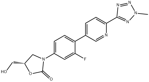 (S)-3-(3-fluoro-4-(6-(2-Methyl-2H-tetrazol-5-yl)pyridin-3-yl)phenyl)-5-(hydroxyMethyl)oxazolidin-2-one Structural