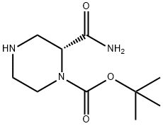 tert-butyl (2R)-2-carbaMoylpiperazine-1-carboxylate Structural