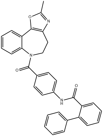 N-(4-(2-Methyl-5,6-dihydro-4H-benzo[b]oxazolo[5,4-d]azepine-6-carbonyl)phenyl)-[1,1'-biphenyl]-2-carboxaMide Structural