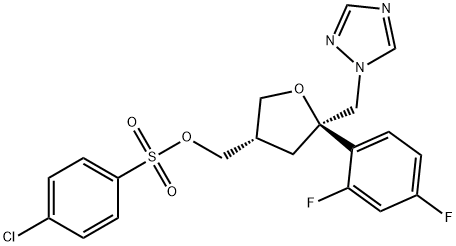 4-Chloro-benzenesulfonic acid 5-(2,4-difluoro-phenyl)-5-[1,2,4]triazol-1-ylMethyl-tetrahydro-furan-3-ylMethyl ester Structural