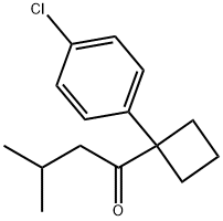 1-[1-(4-Chlorophenyl)cyclobutyl]-3-methylbutan-1-one Structural