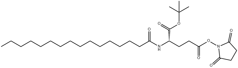 Nε-PalMitoyl-L-glutaMic Acid γ-SucciniMidyl-α-tert-butyl Ester Structural Picture