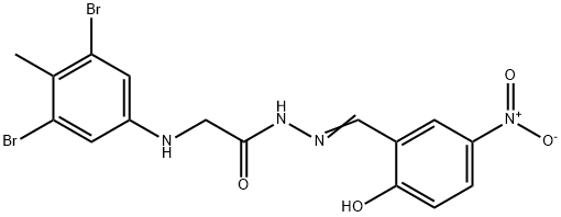 Glycine, N-(3,5-dibroMo-4-Methylphenyl)-, 2-[(2-hydroxy-5-nitrophenyl)Methylene]hydrazide Structural