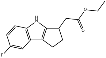 Ethyl 2-(7-fluoro-1,2,3,4-tetrahydrocyclopenta[b]indol-3-yl)acetate Structural