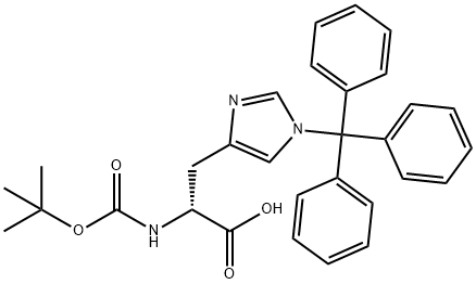 (R)-2-((tert-Butoxycarbonyl)amino)-3-(1-trityl-1H-imidazol-4-yl)propionic acid Structural