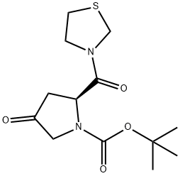 (2S)-4-Oxo-2-(3-thiazolidinylcarbonyl)-1-pyrrolidinecarboxylic acid tert-butyl ester Structural Picture