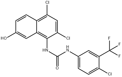 Urea, N-[4-chloro-3-(trifluoroMethyl)phenyl]-N'-(2,4-dichloro-7-hydroxy-1-napht halenyl)- Structural