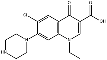 6-Chloro-1-Ethyl-4-Oxo-7-(Piperazin-1-yl)-1,4-Dihydroquinoline-3-Carboxylic acid Structural