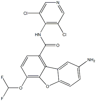 N-(3,5-dichloropyridin-4-yl)-4-difluoroMethoxy-8-aMinodibenzo[b,d]furan-1-carboxaMide Structural