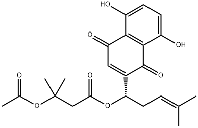 3-(Acetyloxy)-3-methylbutanoic acid (1S)-1-(1,4-dihydro-5,8-dihydroxy-1,4-dioxo-2-naphthalenyl)-4-methyl-3-pentenyl ester Structural