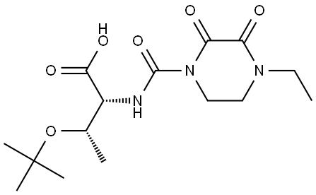 D-α-(4-ethyl-2,3-dioxo-1-piperazinecarboxamido)-β-(S)-tert-butoxybutyric acid Structural