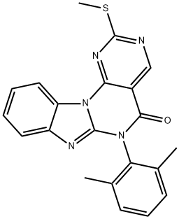 PyriMido[5',4':5,6]pyriMido[1,2-a]benziMidazol-5(6H)-one, 6-(2,6-diMethylphenyl)-2-(Methylthio)- Structural