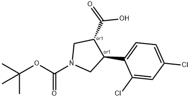 Boc-(+/-)-trans-4-(2,4-dichloro-phenyl)-pyrrolidine-3-carboxylic acid Structural