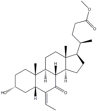 (E/Z)-3α-hydroxy-6-ethylidene-7-keto-5β-cholan-24-oic acid Methyl ester Structural