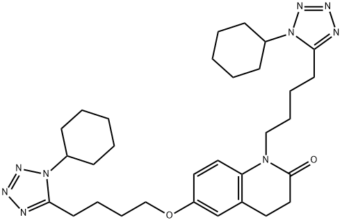 Cilostazol Related Compound C (50 mg) (1-(4-(5-Cyclohexyl-1H-tetrazol-1-yl)butyl)-6-(4-(1-cyclohexyl-1H-tetrazol-5-yl)butoxy)-3,4-dihydroquinolin-2(1H)-one) Structural Picture