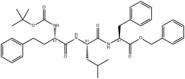benzyl ((S)-2-((tert-butoxycarbonyl)aMino)-4-phenylbutanoyl)-L-leucyl-L-phenylalaninate Structural Picture