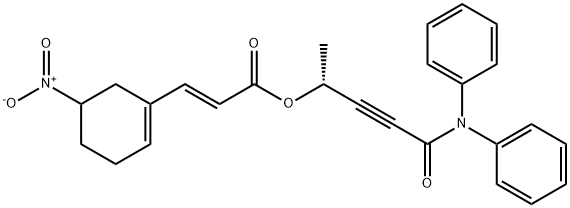 2-Propenoic acid, 3-(5-nitro-1-cyclohexen-1-yl)-, (1R)-4-(diphenylaMino)-1-Methyl-4-oxo-2-butyn-1-yl ester, (2E)- Structural